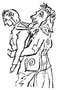 O Morto Carregando o Vivo (de Bumba-meu-boi), desenho de Eros Martim Gonçalves.